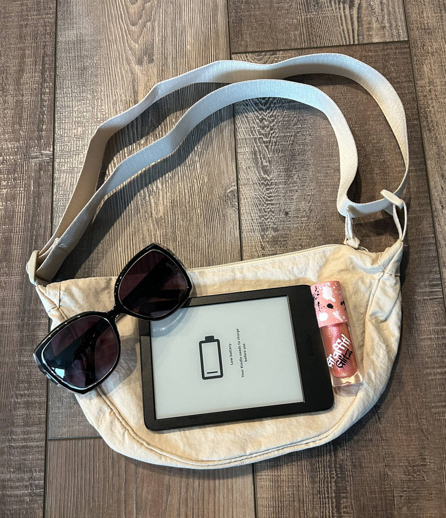 Crescent Crossbody Bag: Cream-Handbags-JILLIAN INK LLC-Three Birdies Boutique, Women's Fashion Boutique Located in Kearney, MO