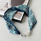 Magnetic Silk Scarf Necklace | Blue & White-ACCITY-Three Birdies Boutique, Women's Fashion Boutique Located in Kearney, MO