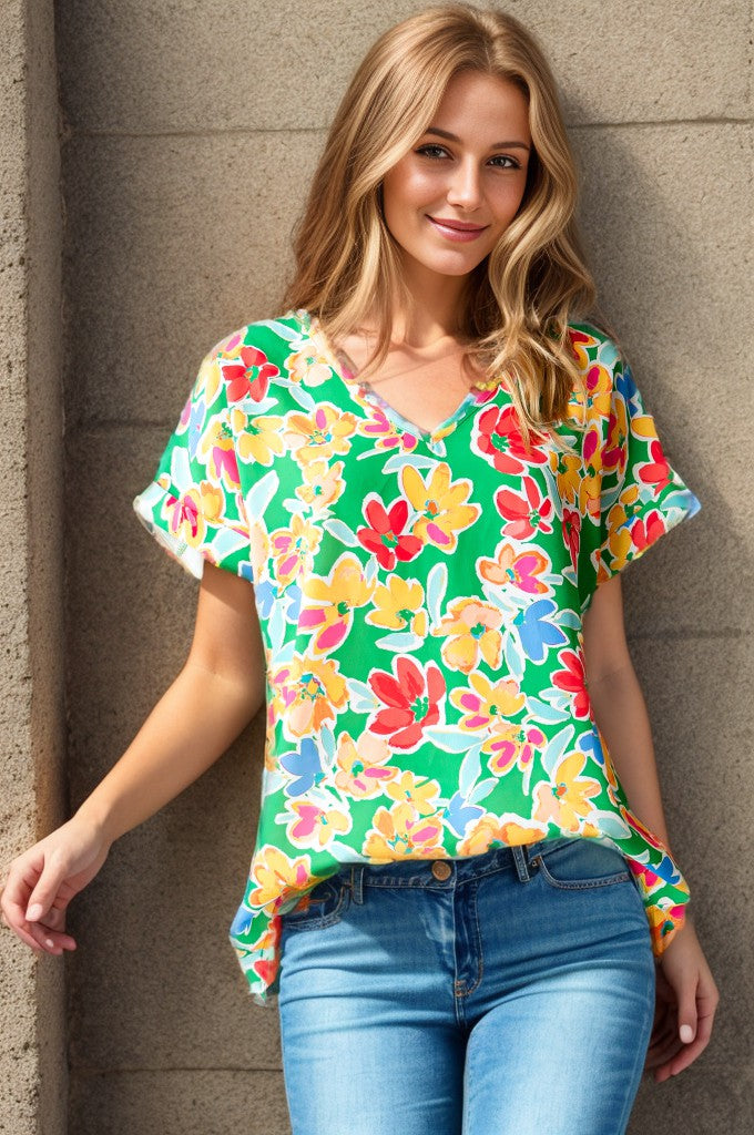 Dolman Sleeve Floral Top-Shirts & Tops-Heimish-Three Birdies Boutique, Women's Fashion Boutique Located in Kearney, MO