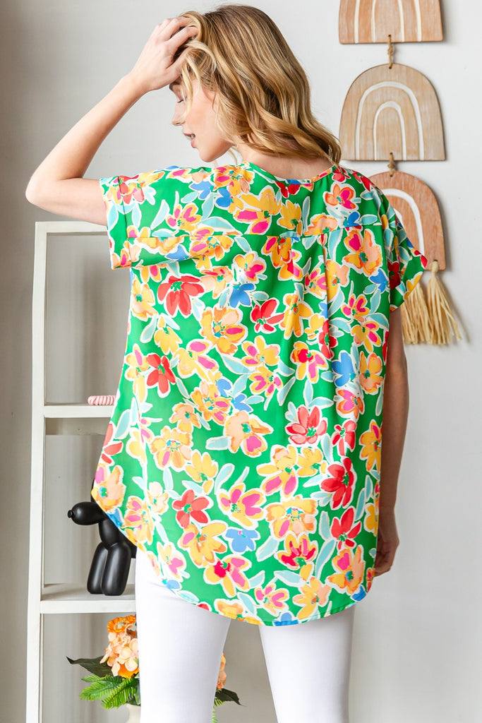 Dolman Sleeve Floral Top-Shirts & Tops-Heimish-Three Birdies Boutique, Women's Fashion Boutique Located in Kearney, MO