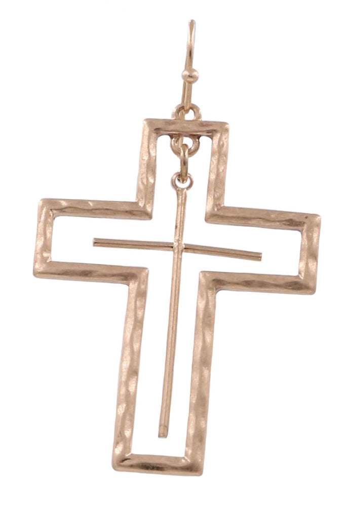 Double Cross Dangle Earrings-Jewelry-Artbox-Three Birdies Boutique, Women's Fashion Boutique Located in Kearney, MO