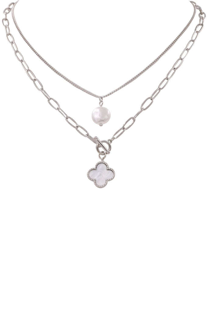 Quatrefoil Pendant Layered Necklace-Jewelry-Artbox-Three Birdies Boutique, Women's Fashion Boutique Located in Kearney, MO