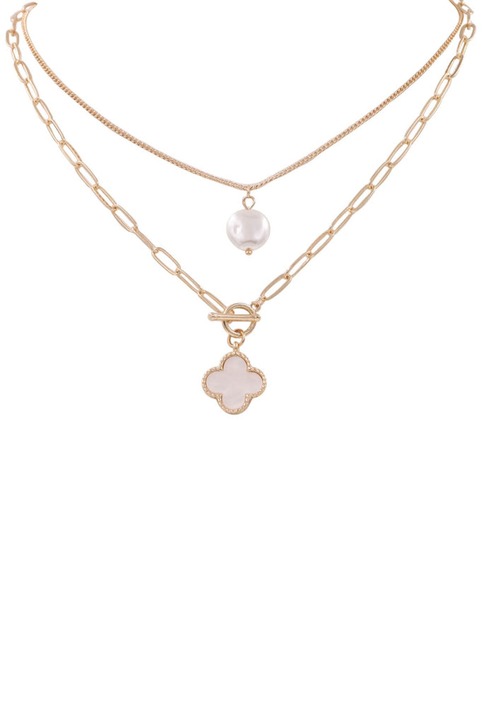 Quatrefoil Pendant Layered Necklace-Jewelry-Artbox-Three Birdies Boutique, Women's Fashion Boutique Located in Kearney, MO