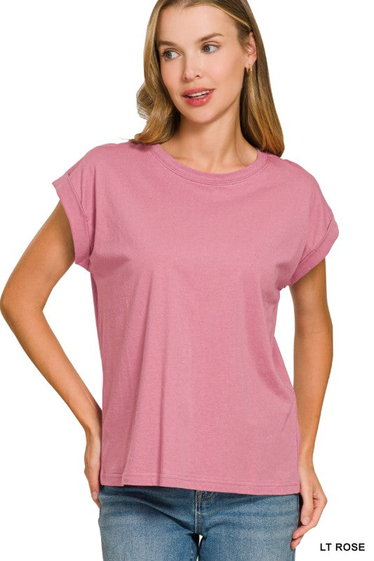 The Everyday Cotton Tee-Top-Zenana-Three Birdies Boutique, Women's Fashion Boutique Located in Kearney, MO