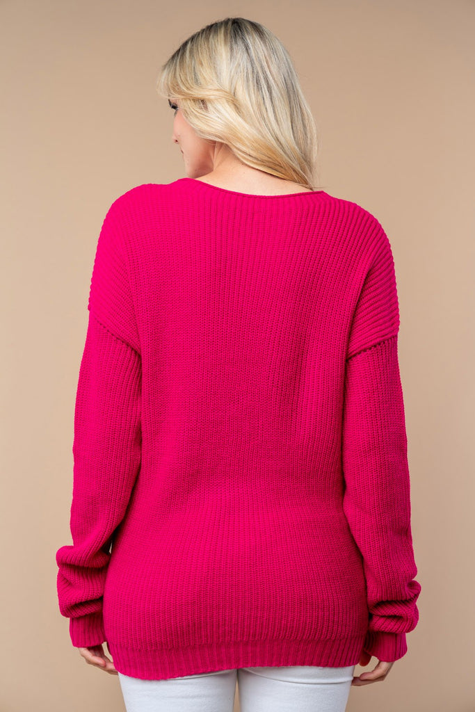 Long Sleeve Solid Knit Sweater-Sweater-White Birch-Three Birdies Boutique, Women's Fashion Boutique Located in Kearney, MO