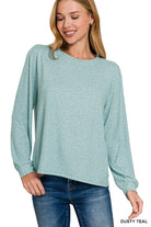 Everyday Soft Hacci Long Sleeve Top-Shirts & Tops-Zenana-Three Birdies Boutique, Women's Fashion Boutique Located in Kearney, MO