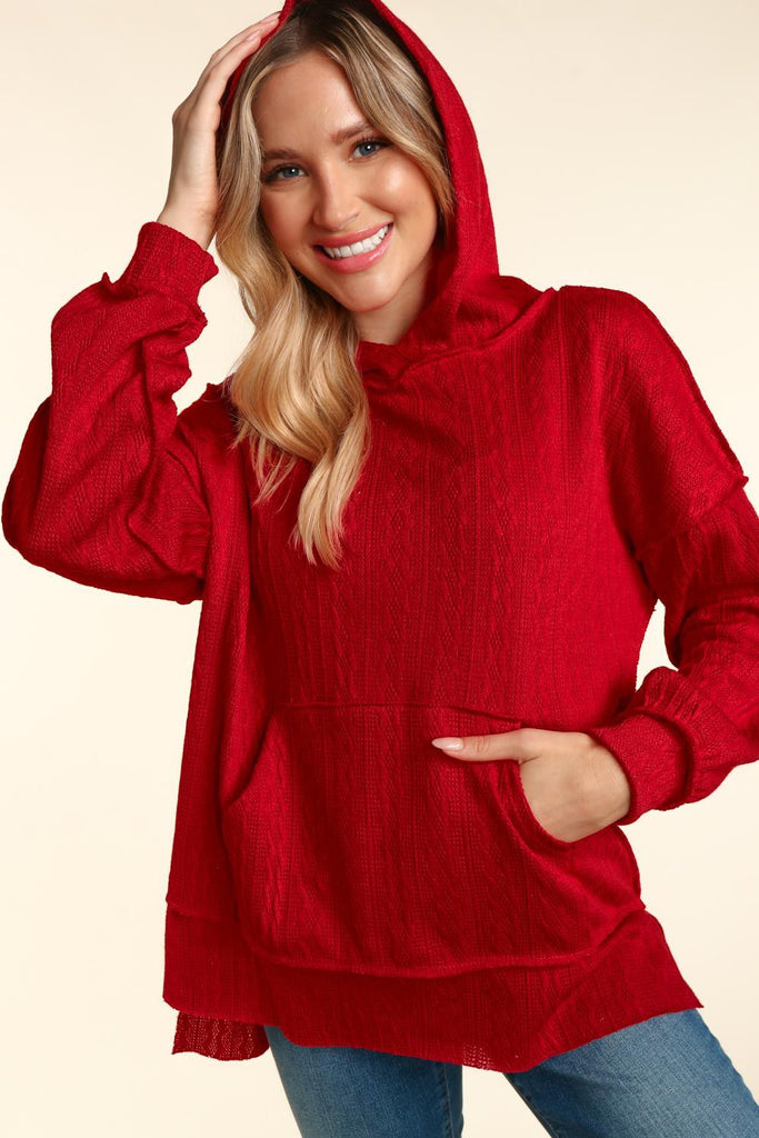 Oversized Cableknit Hoodie-Outerwear-Haptics-Three Birdies Boutique, Women's Fashion Boutique Located in Kearney, MO