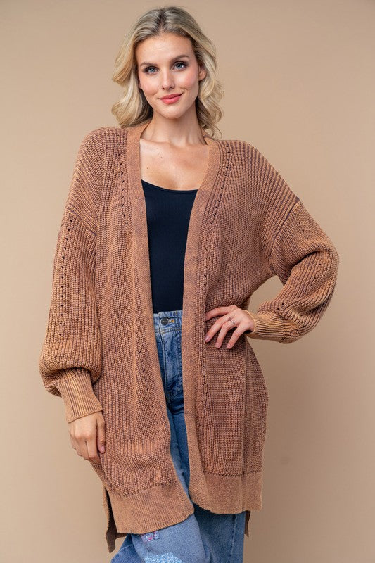Brown Sweater Cardigan-Cardigans-White Birch-Three Birdies Boutique, Women's Fashion Boutique Located in Kearney, MO