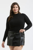 Mock Neck Long Sleeve Sweater Knit Top { product_type }}