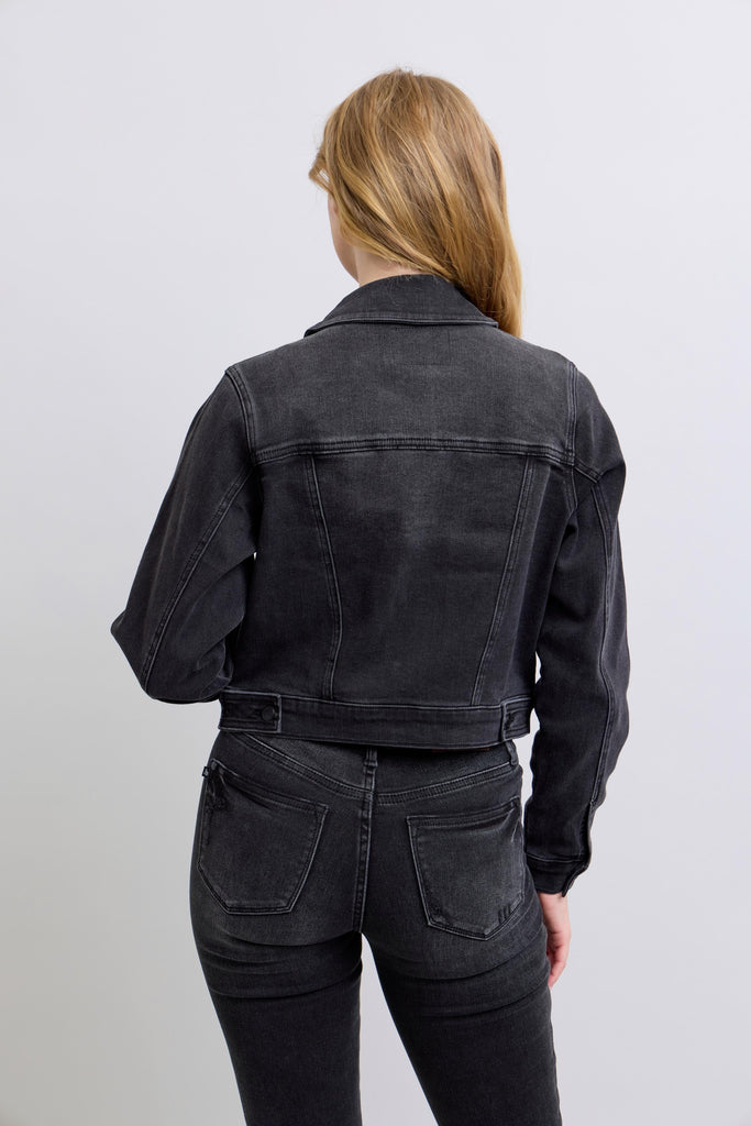 Judy Blue Mid Length Dark Jacket