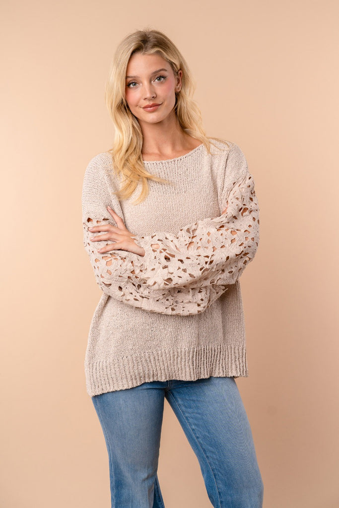 White Birch Long Sleeve Solid Knit Pullover-Shirts & Tops-White Birch-Three Birdies Boutique, Women's Fashion Boutique Located in Kearney, MO