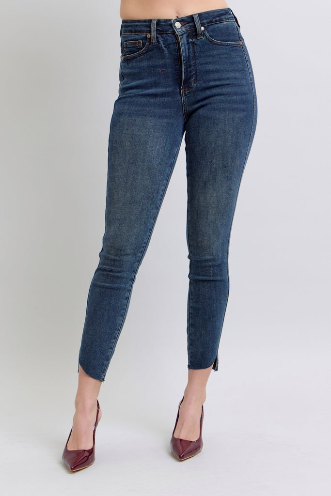 Judy Blue Tummy Control Step Hem Skinny-Denim-Judy Blue-Three Birdies Boutique, Women's Fashion Boutique Located in Kearney, MO