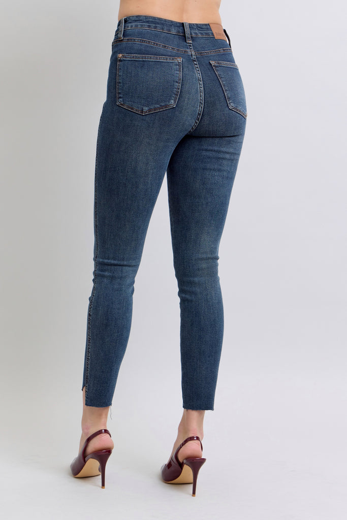 Judy Blue Tummy Control Step Hem Skinny-Denim-Judy Blue-Three Birdies Boutique, Women's Fashion Boutique Located in Kearney, MO