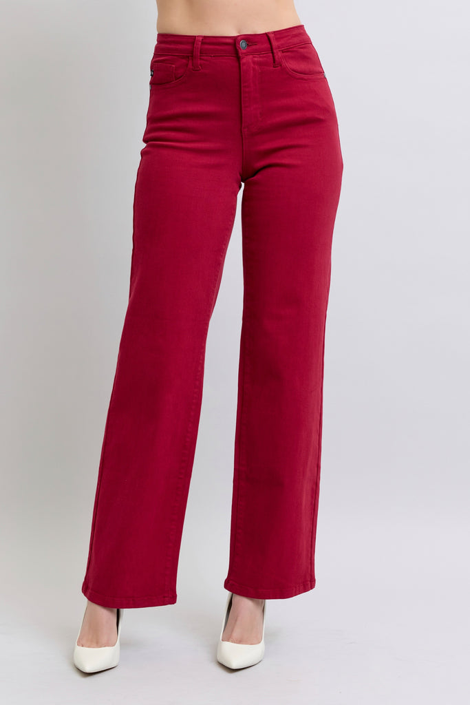 Judy Blue Heart Pocket Scarlet Straight Leg-Denim-Judy Blue-Three Birdies Boutique, Women's Fashion Boutique Located in Kearney, MO