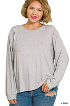 Everyday Soft Hacci Long Sleeve Top-Shirts & Tops-Zenana-Three Birdies Boutique, Women's Fashion Boutique Located in Kearney, MO