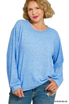 Everyday Soft Hacci Long Sleeve Top-Shirts & Tops-Zenana-Three Birdies Boutique, Women's Fashion Boutique Located in Kearney, MO