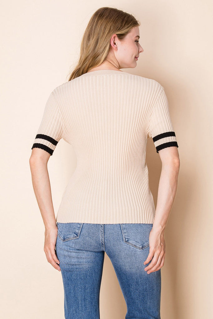 White Birch Short Sleeve Solid Knit-Shirts & Tops-White Birch-Three Birdies Boutique, Women's Fashion Boutique Located in Kearney, MO
