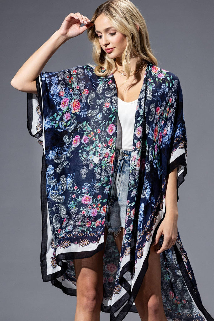 Rose Paisley Kimono: ROSE PAISLEY-Urbanista-Three Birdies Boutique, Women's Fashion Boutique Located in Kearney, MO