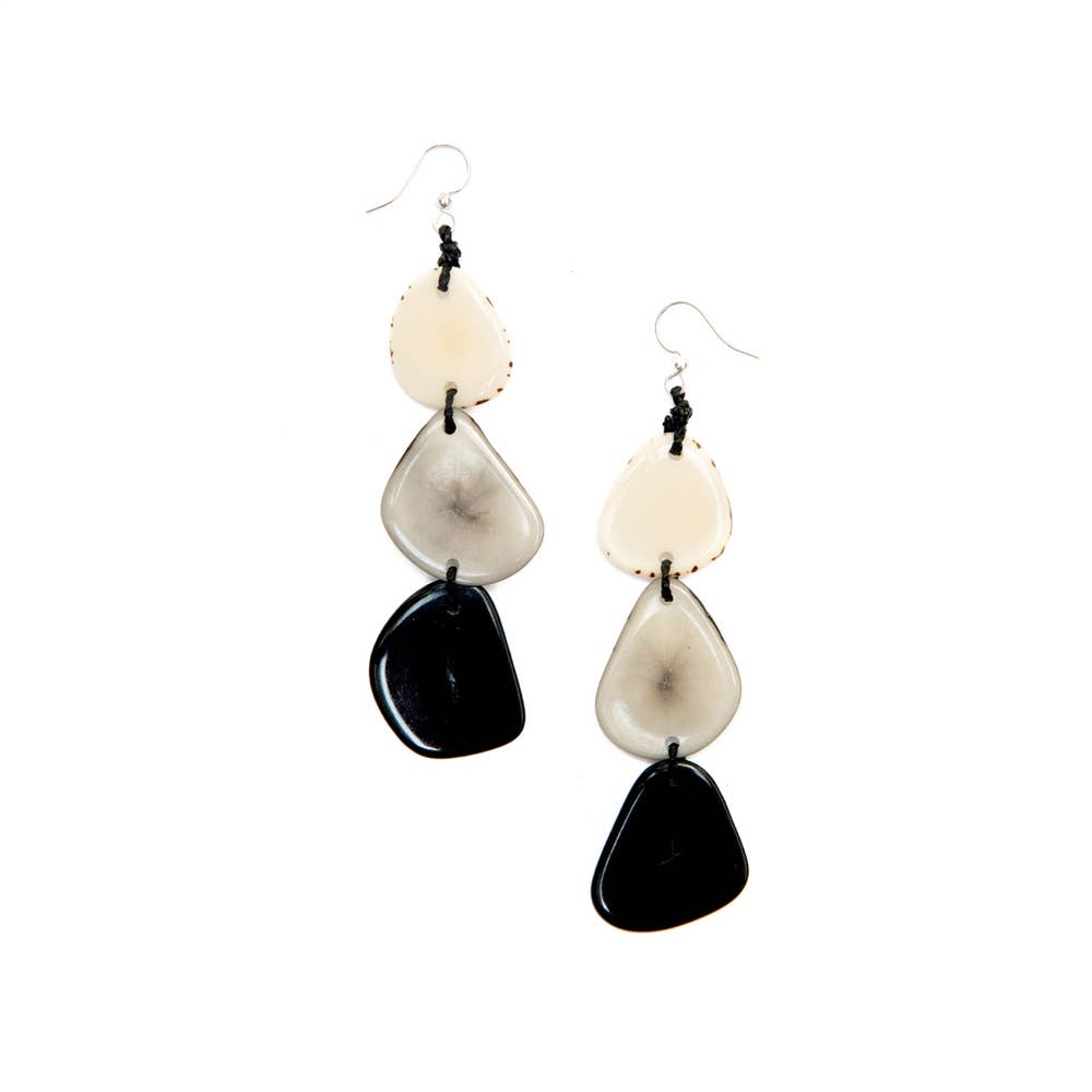 Bali Earrings: Black Combo-Organic Tagua Jewelry-Three Birdies Boutique, Women's Fashion Boutique Located in Kearney, MO