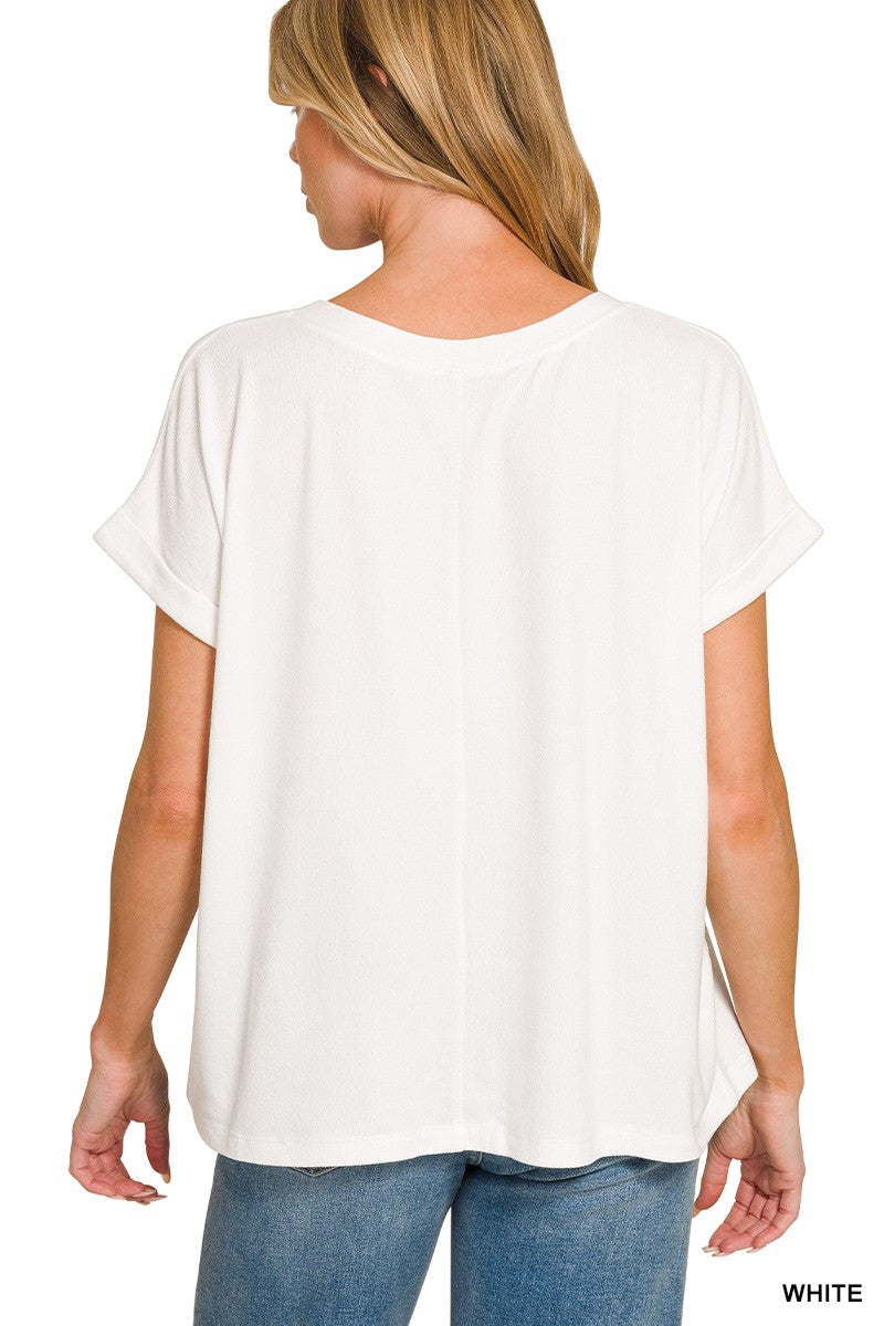 Soft Melange V-Neck Tee { product_type }}