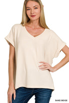 Soft Melange Hacci V-neck Tee { product_type }}