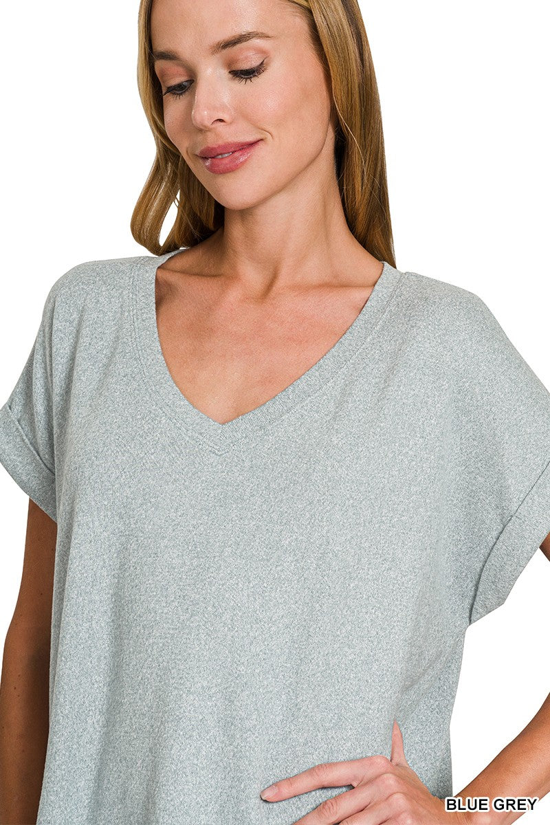 Soft Melange V-Neck Tee { product_type }}
