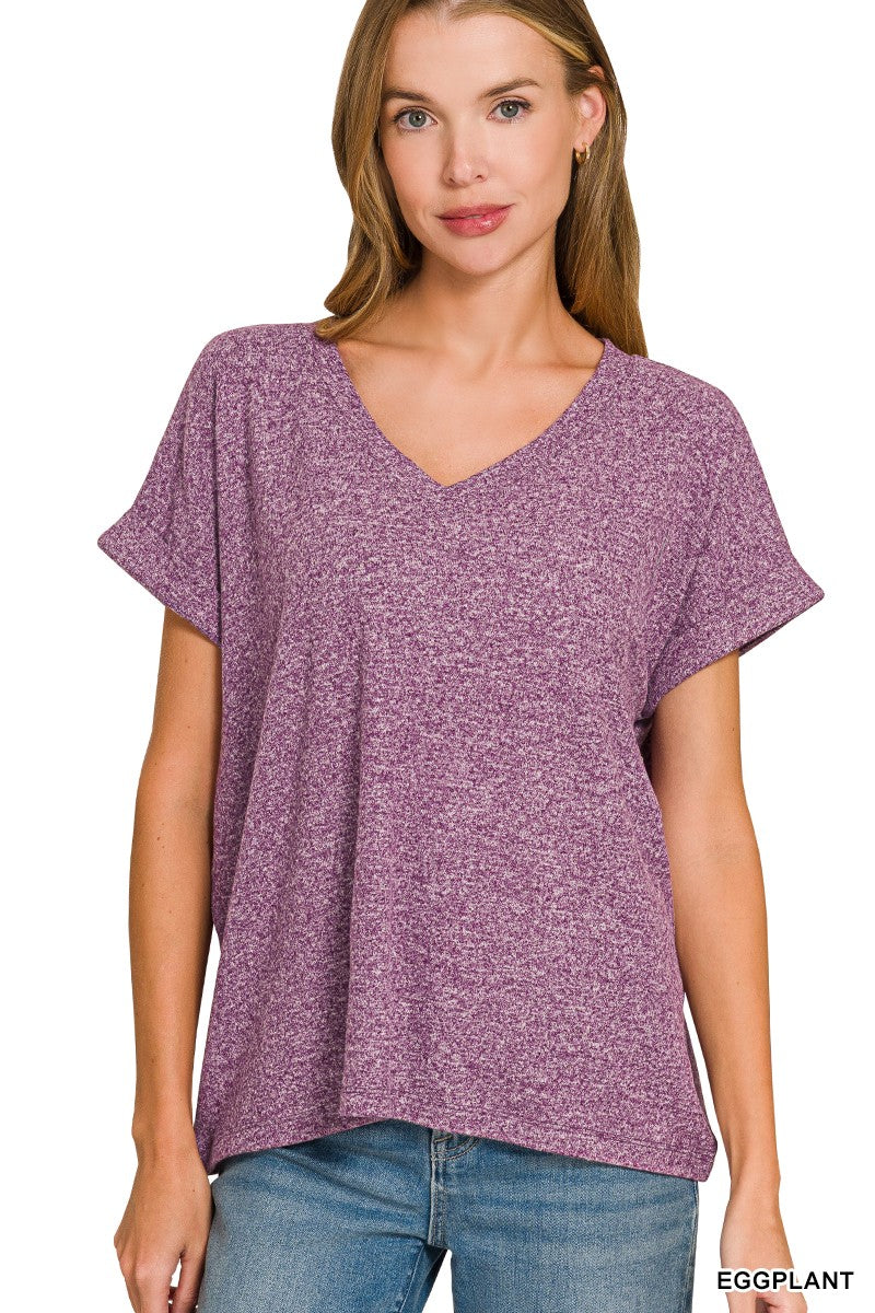 Soft Melange V-Neck Tee { product_type }}