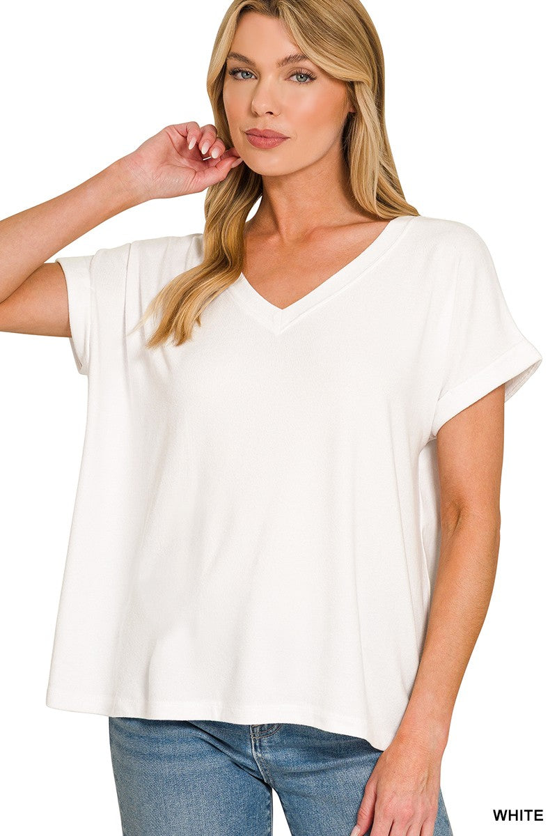 Soft Melange V-Neck Tee { product_type }}