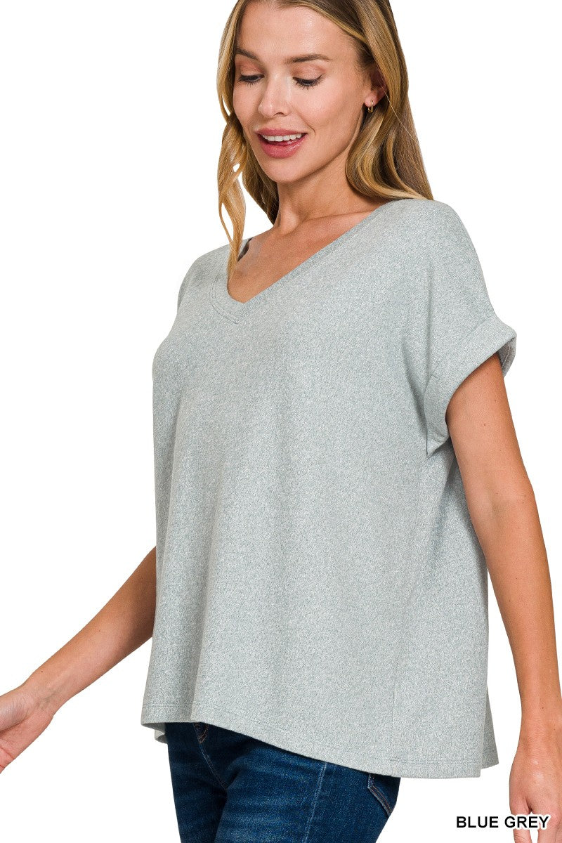 Soft Melange V-Neck Tee { product_type }}