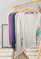 Solid Rib Long Sleeve Top { product_type }}