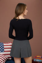 Lace Trim Long Sleeve Top { product_type }}