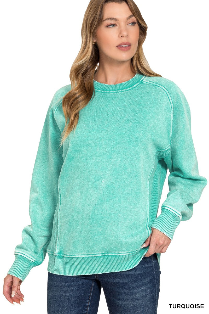 Vintage Wash Ribbed Sweatshirt { product_type }}