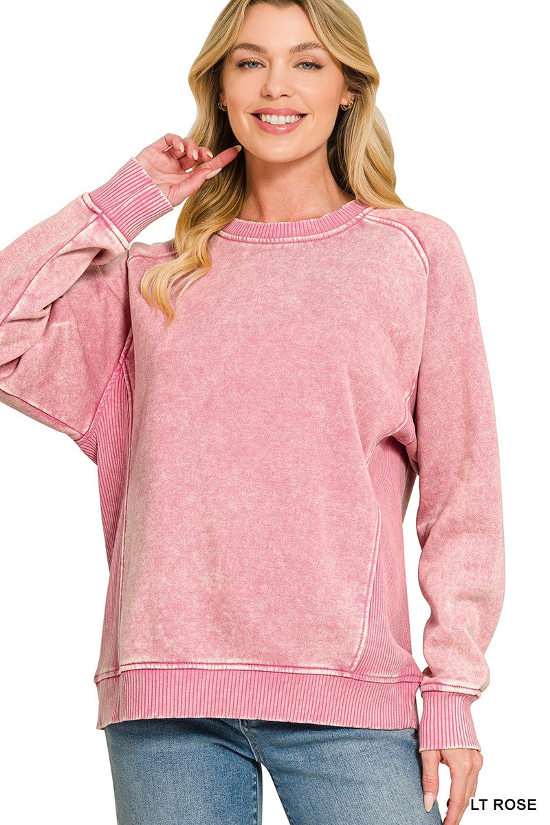 Vintage Wash Ribbed Sweatshirt { product_type }}