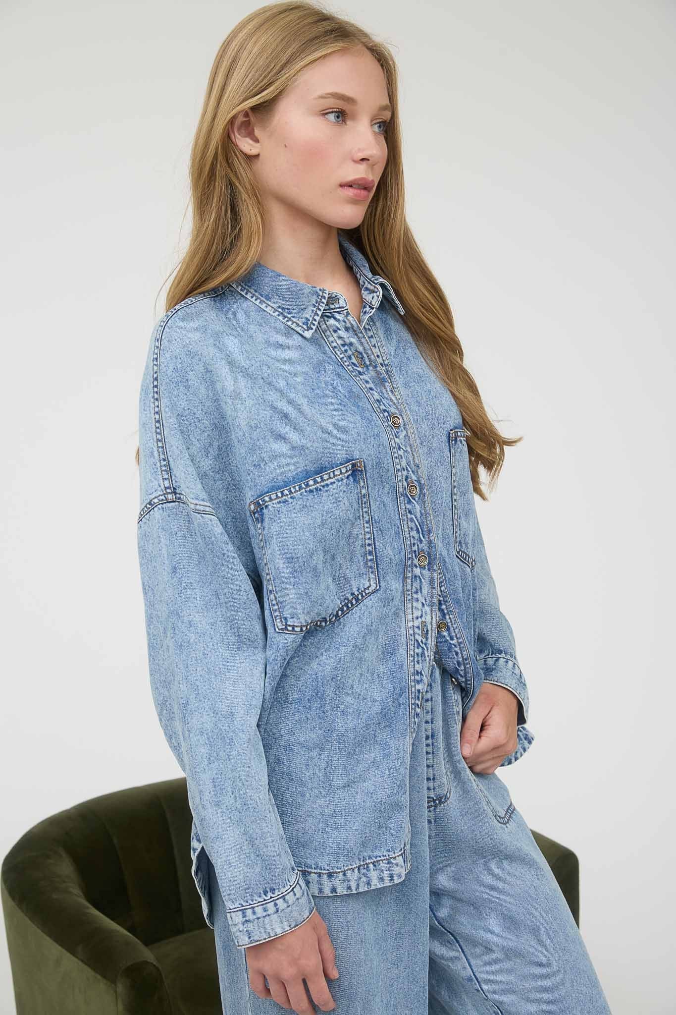 Chambray Long Sleeve Shirt { product_type }}