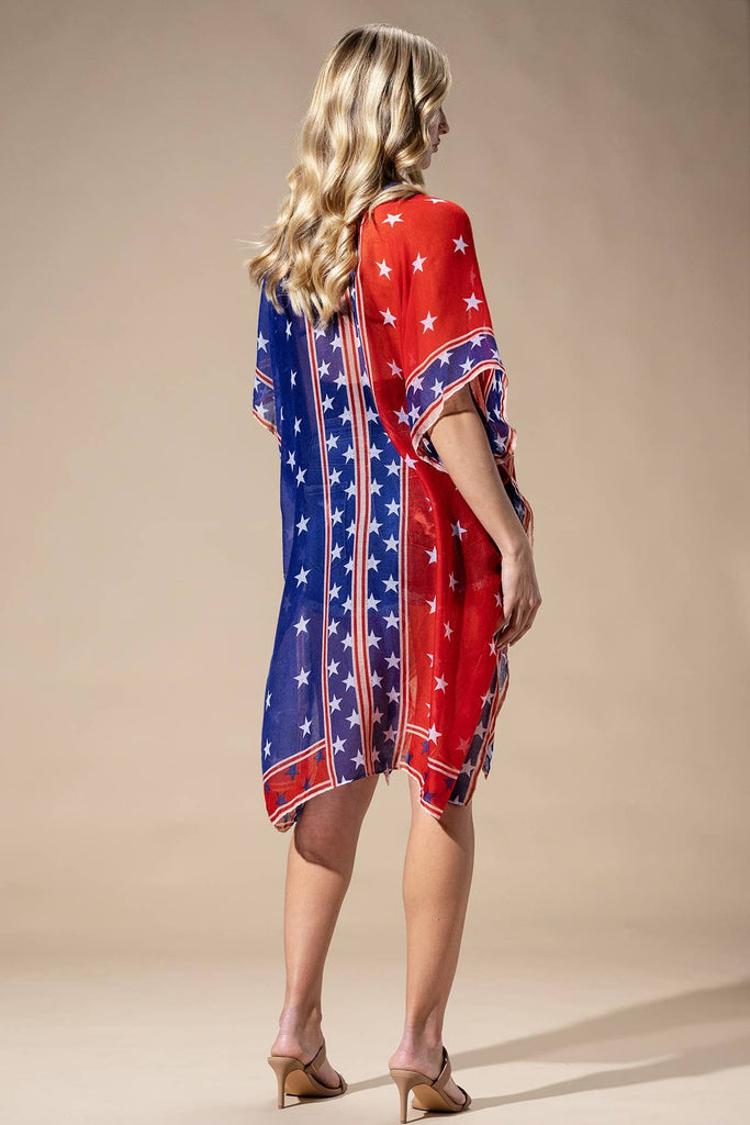 American Flag Kimono-Urbanista-Three Birdies Boutique, Women's Fashion Boutique Located in Kearney, MO
