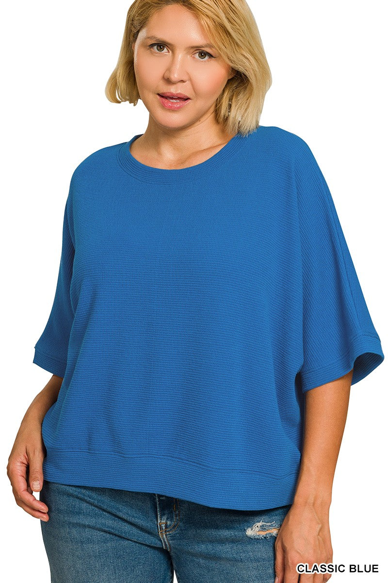 Double Knit Banded Bottom Short Sleeve Top { product_type }}