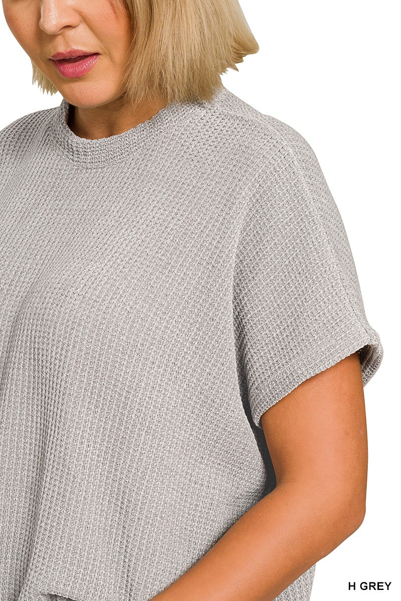 Chenille Waffle Cap Sleeve Sweater { product_type }}