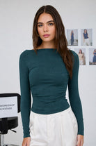 Boat Neck Long Sleeve Top { product_type }}