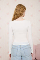 Lace Trim Long Sleeve Top { product_type }}
