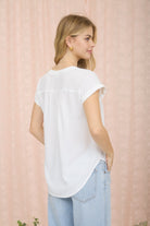 Cuffed Short Sleeve Button Down { product_type }}