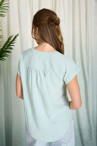 Cuffed Short Sleeve Button Down { product_type }}