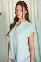 Cuffed Short Sleeve Button Down { product_type }}