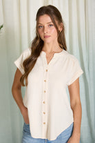 Cuffed Short Sleeve Button Down { product_type }}
