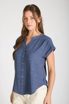 Cuffed Short Sleeve Button Down { product_type }}