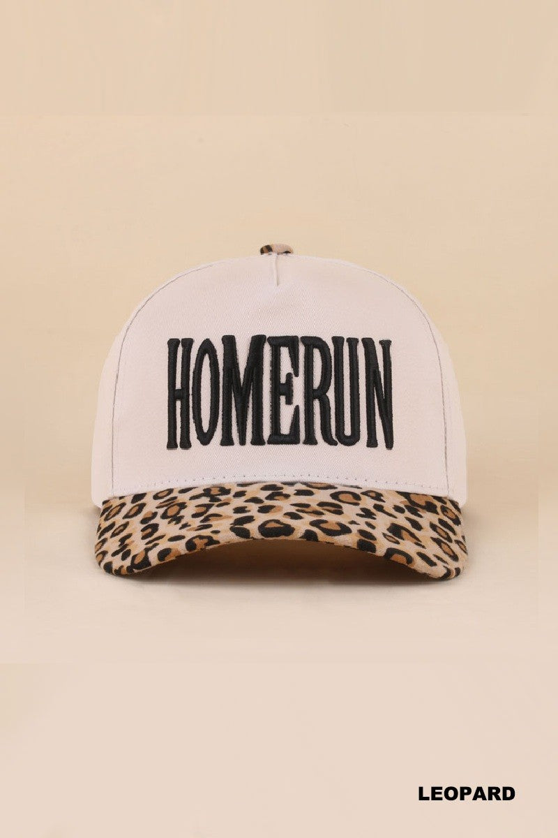 Leopard Home Run Hat-Baseball Hat-Zenana-Three Birdies Boutique, Women's Fashion Boutique Located in Kearney, MO