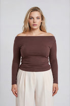 Boat Neck Long Sleeve Top { product_type }}