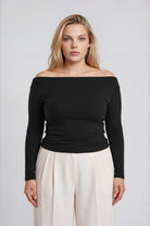 Boat Neck Long Sleeve Top { product_type }}