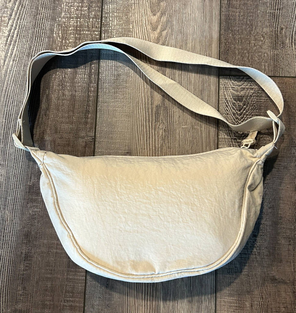 Crescent Crossbody Bag: Cream-Handbags-JILLIAN INK LLC-Three Birdies Boutique, Women's Fashion Boutique Located in Kearney, MO