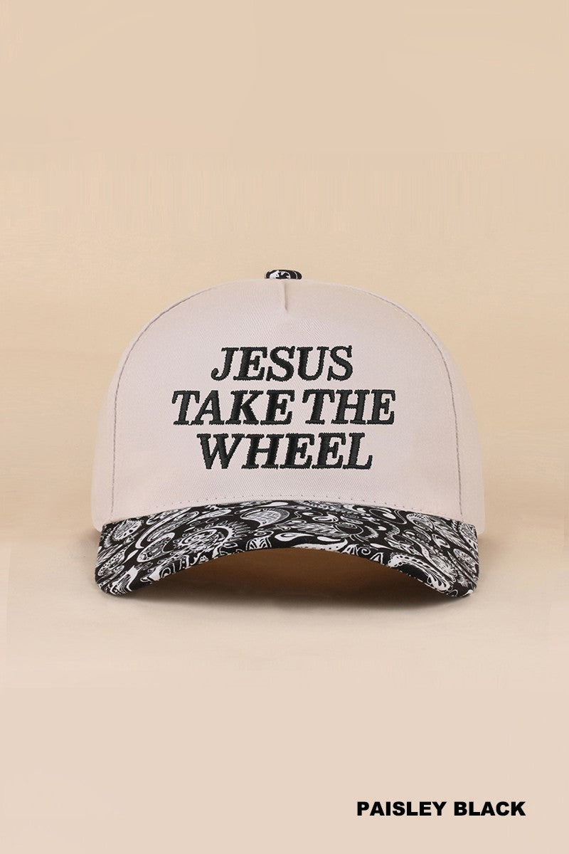Jesus Take the Wheel Hat-Baseball Hat-Zenana-Three Birdies Boutique, Women's Fashion Boutique Located in Kearney, MO