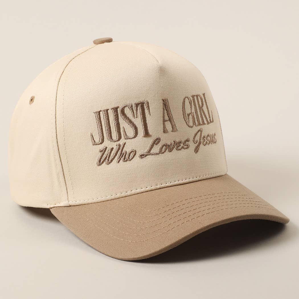 Just A Girl Who Loves Jesus Embroidery Trucker Hat: Hot Pink / ONE SIZE { product_type }}